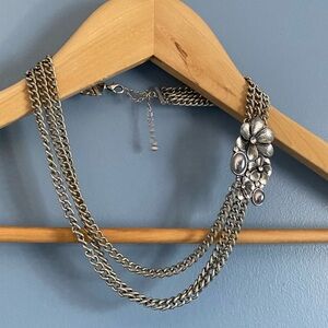 Mexx Silver Floral Necklace